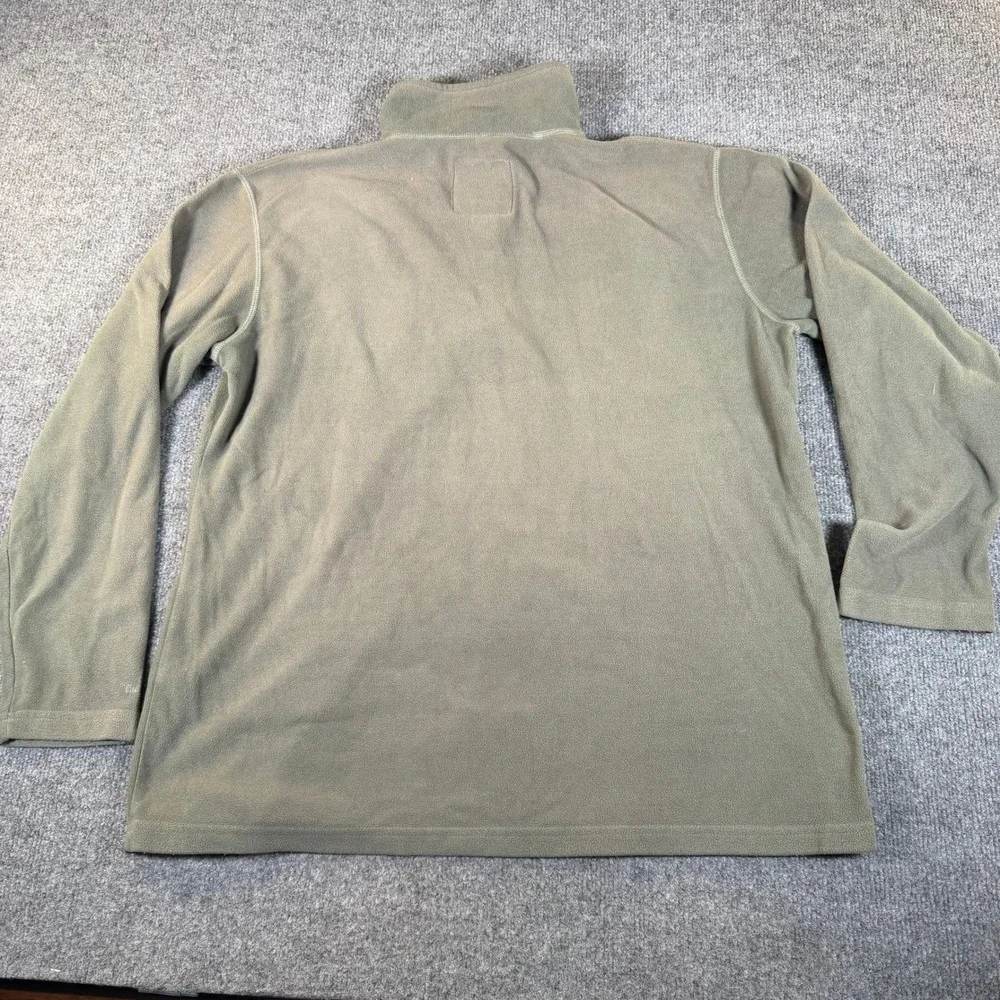 The Black Dog Mens Large Fleece Quarter Zip Pullover Olive Logo Sweater #3790